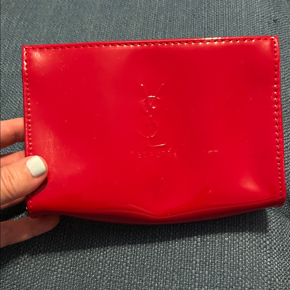 YSL Red plastic pouch